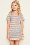 G5036 NATURAL MIX Striped Knit Tunic Front
