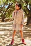 G5057 DUSTY PINK Hooded Faux Fur Vest Editorial