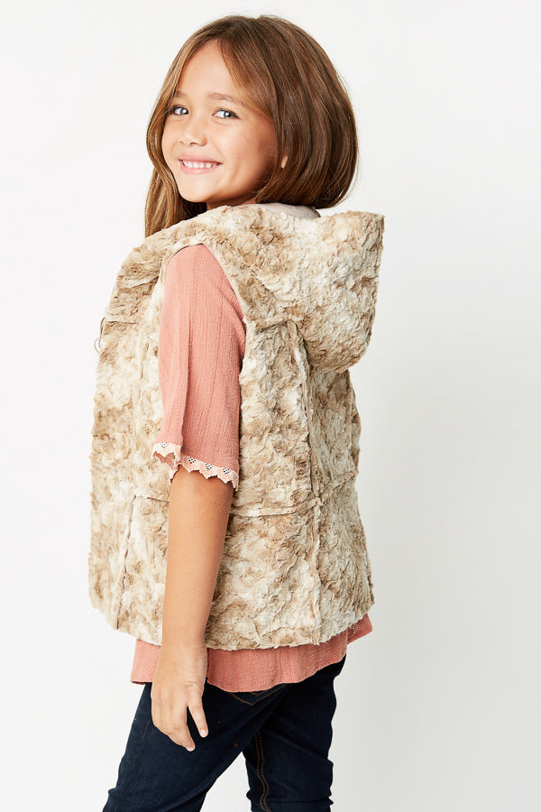Hooded Faux Fur Vest
