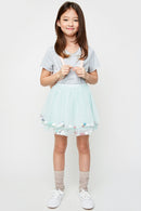G5063 Mint Girls Tutu Skirt With Pom-Poms Full Body