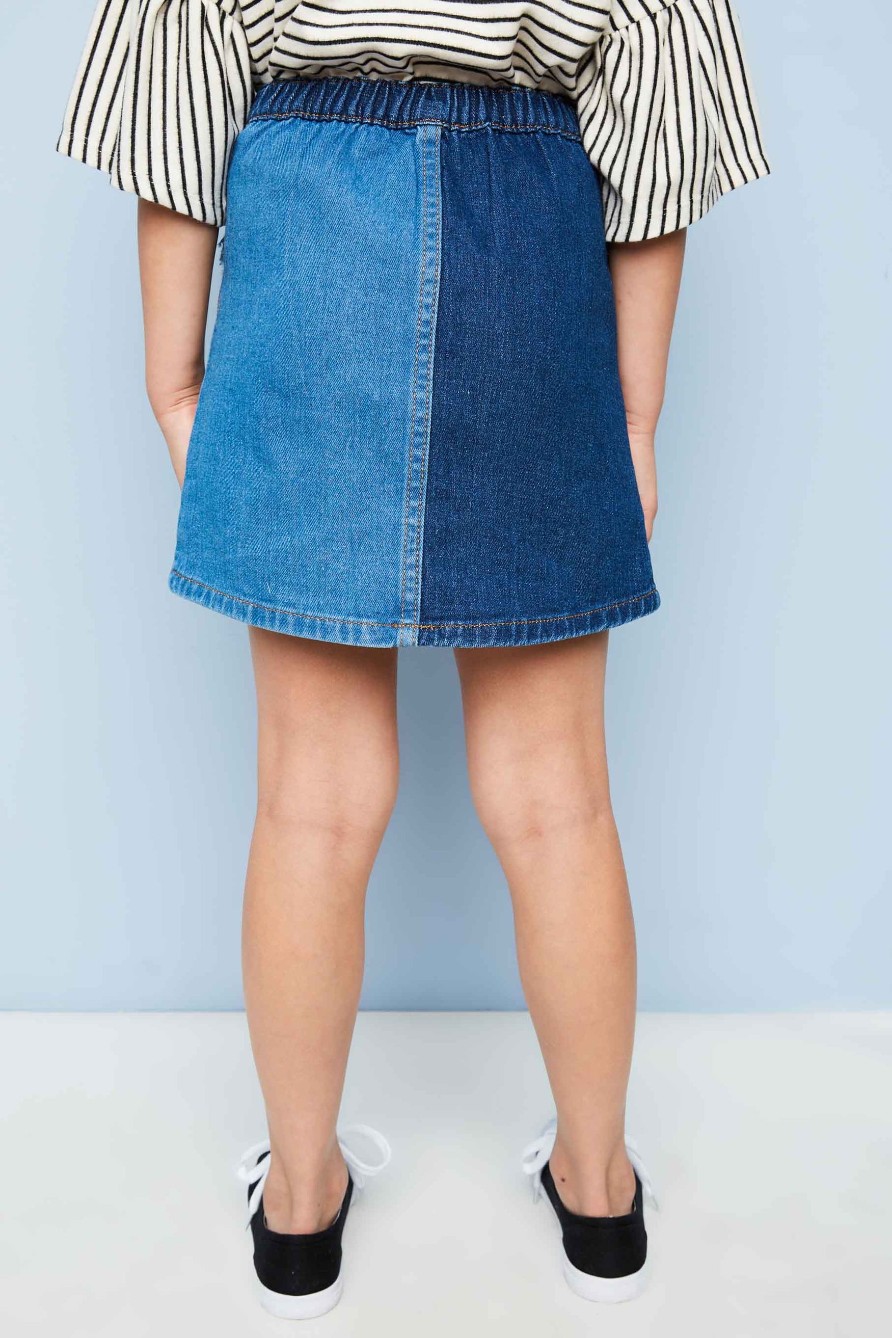 Two Tone Denim Skirt