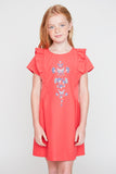 G5089 Tomato Girls Embroidered Ruffle Dress Front