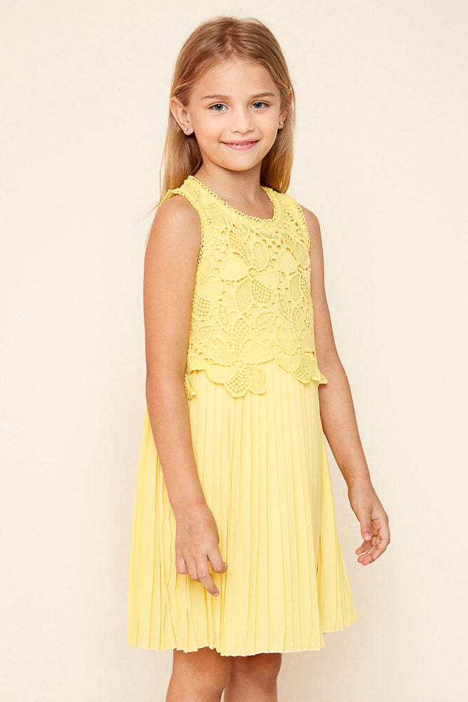 G5241 Lemon Girls Crochet Pleated Dress File