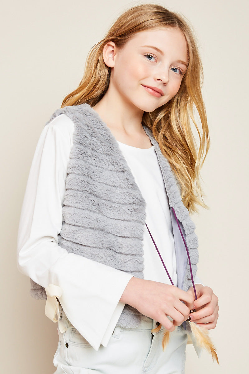 Fur Vest with Self Tie