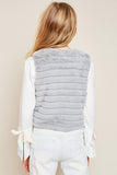 G5512 Silver Girls Fur Vest with Self Tie Back