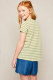 G5583 SWEET PEA Striped Crew Neck T-Shirt Back