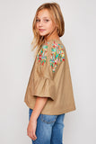 G5617 COFFEE Floral Embroidered Jacket Back