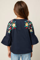 G5617 MIDNIGHT Floral Embroidered Jacket Back