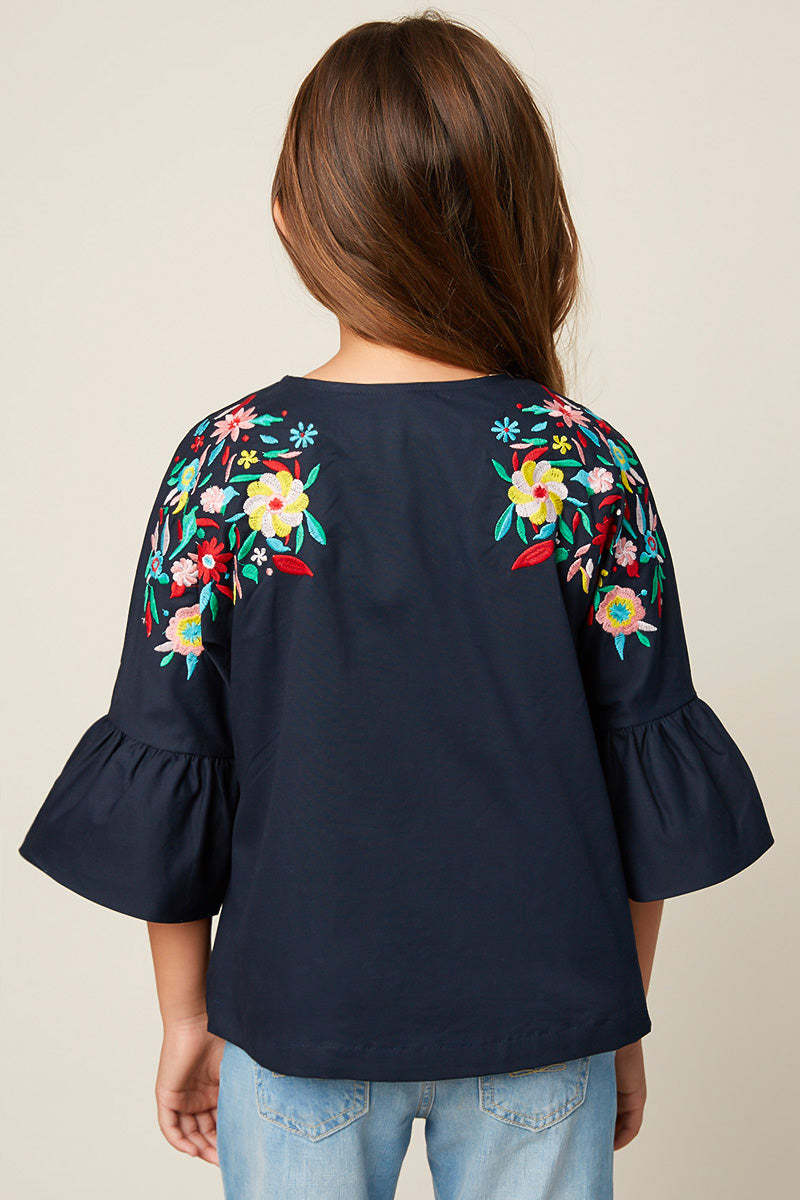 G5617 MIDNIGHT Floral Embroidered Jacket Back