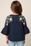 G5617 MIDNIGHT Floral Embroidered Jacket Back
