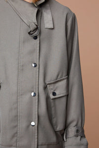 G5625 ARMY Knit Cargo Jacket Front Detail