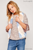 G5671 COTTON CANDY Cotton Candy Faux Fur Vest Front