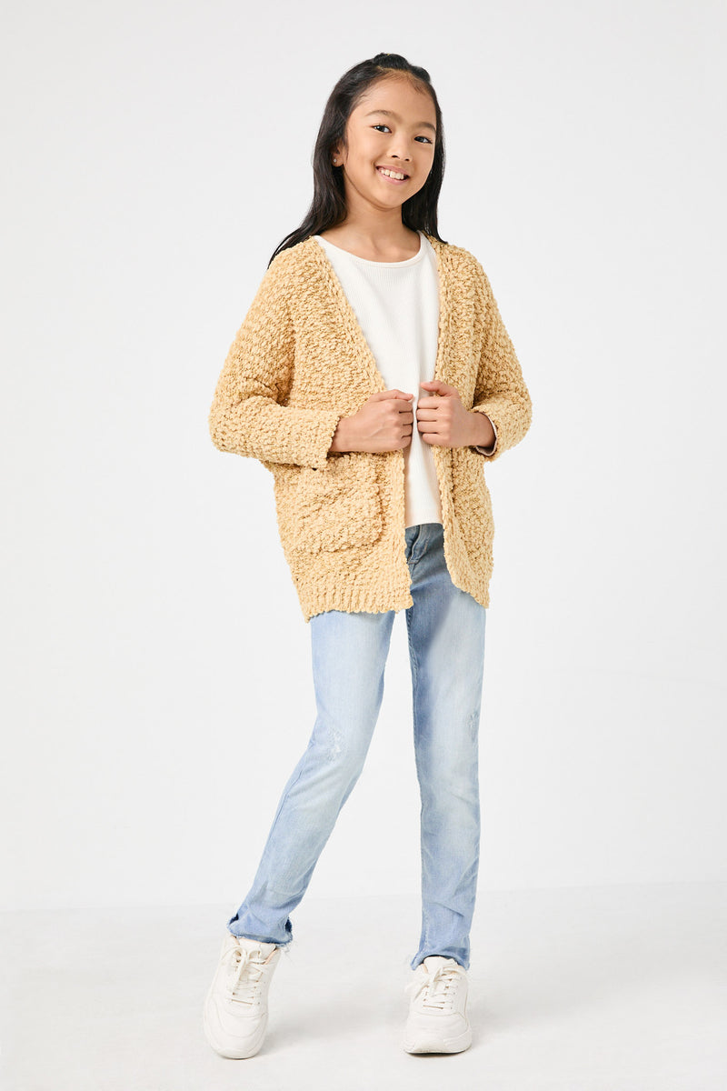 G5692-Honey Textured Dolman Sleeve Cardigan Full Body