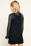 G5701 BLACK Denim Overall Dress Back