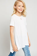 G5817 OFF WHITE Raw Edge Tunic Tunic Top Front