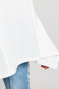 G5817 OFF WHITE Raw Edge Tunic Tunic Top Detail