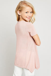 G5817 PINK Raw Edge Tunic Tunic Top Back