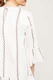 G5840 PALE PINK Printed Bell Sleeve Tunic Dress Detail