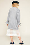 G5845 HGREY Tulle Lace Sweater Dress Back