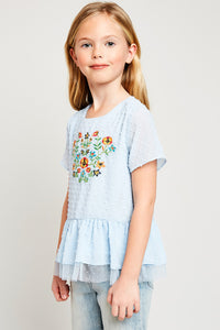 G5878 SKY Flower Embroidered Baby Doll Top Alternate Angle