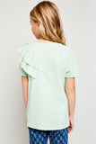 G5893 Mint Girls Asymmetrical Ruffle T-Shirt Back