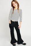 Cropped Frill Flare Jeans