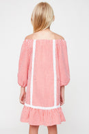 G6072 RED Peasant Dress Back