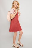 G6075 MARSALA Denim Overall Dress Full Body