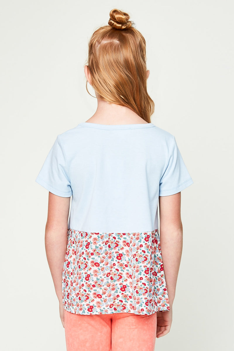 Floral Contrast T-Shirt