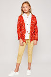 G6096 Red Knit Cardigan Back