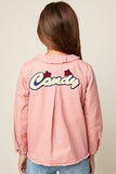 G6099 MUSTARD Candy Poplin Jacket Back