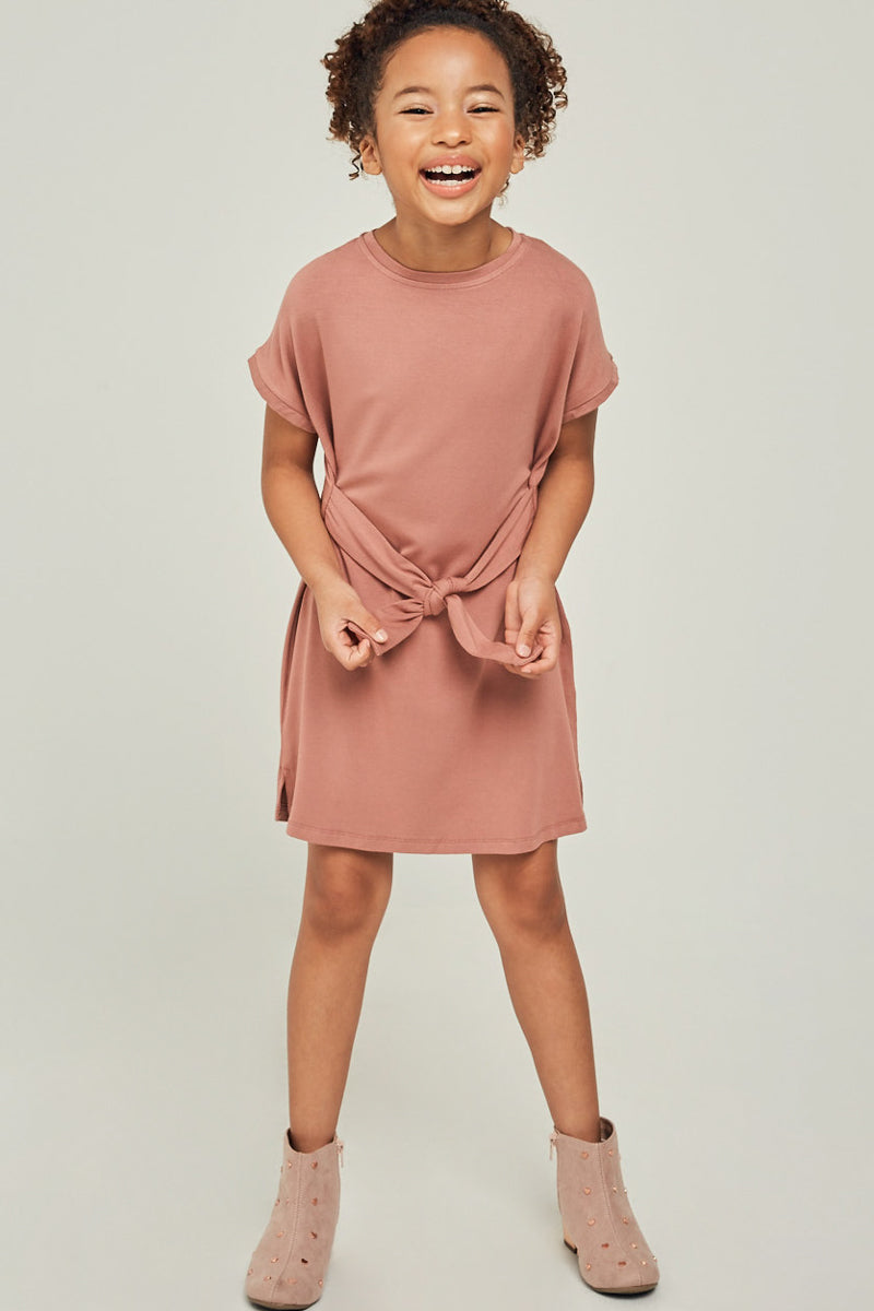 Short Sleeve Tie Front Mini T-Shirt Dress Short Sleeve Tie Front Mini T-Shirt Dress