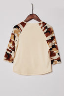 G6159-CREAM Long Sleeve Camo Baseball Tee Back