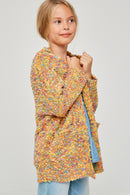 G6278-SORBET-Textured Dolman Sleeve Cardigan Alternate Angle