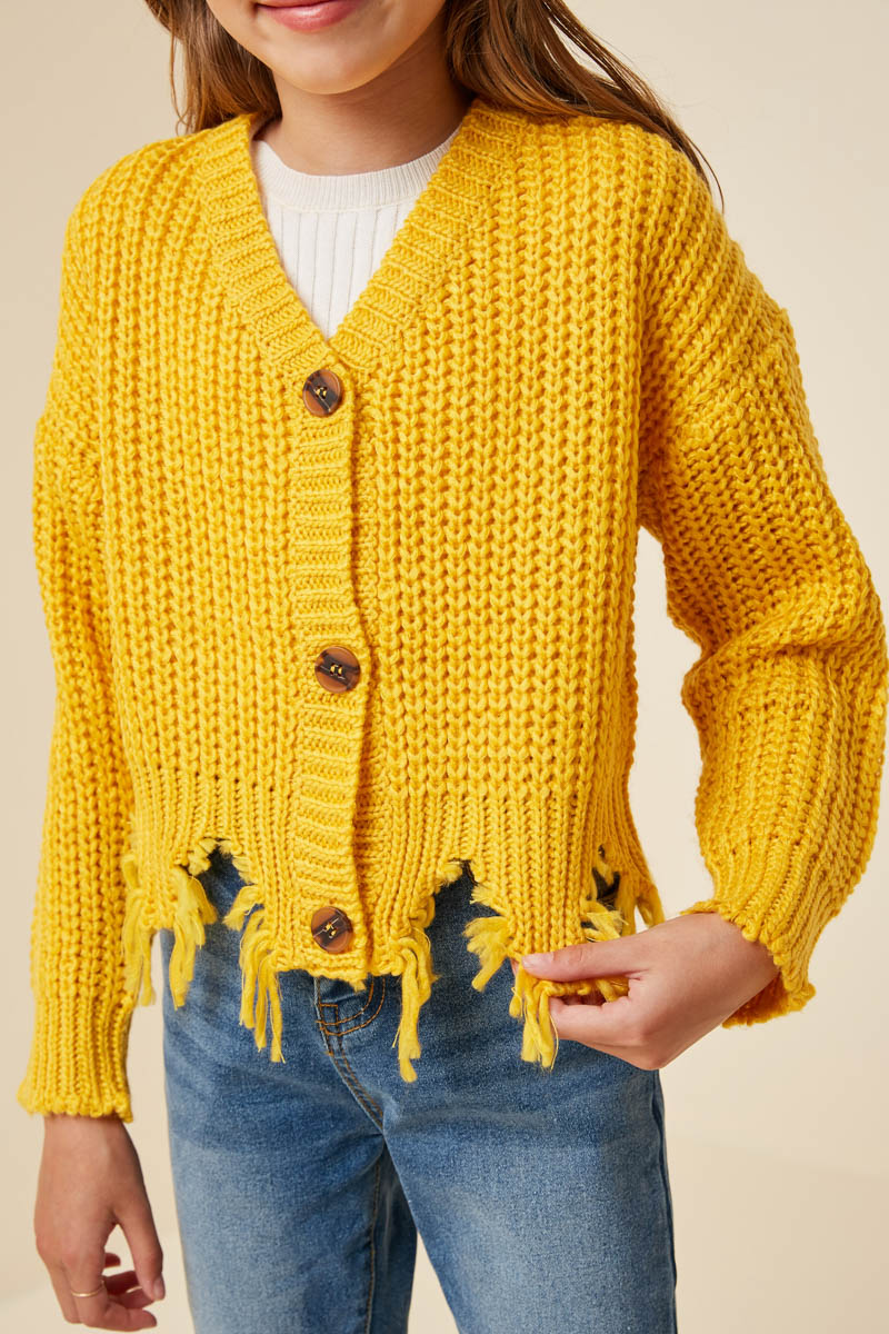 HAYDENカーディガン Girls Distressed Buttoned Cropped Cardigan – Hayden Girls