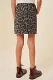 G6494 LEOPARD Leopard Print Denim Mini Skirt Back