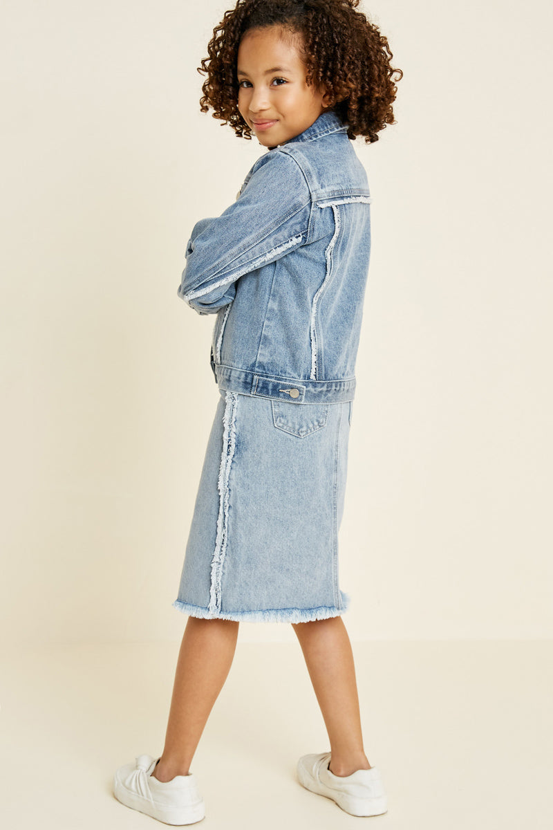 Frayed Denim Trucker Jacket