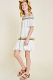 G6979-OFF WHITE Off-Shoulder Tiered Mini Tunic Alternate Angle