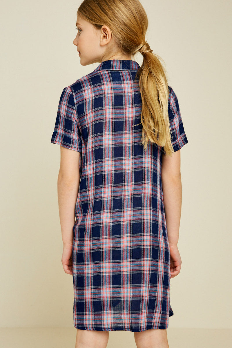 cute plaid shirt dress Toad & Co Plaiditude Short Sleeve Shirt Dress Women's L