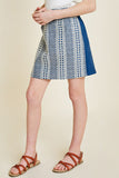 G7204-DK DENIM Embroidered Chambray Skirt Alternate Angle