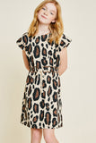 G7214-LEOPARD Leopard Mini French Terry Dress Front