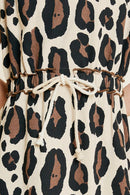 G7214-LEOPARD Leopard Mini French Terry Dress Front Detail