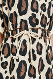G7214-LEOPARD Leopard Mini French Terry Dress Front Detail