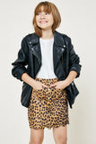 G7231-LEOPARD Button-Down Scallop Leopard Skirt Alternate Angle