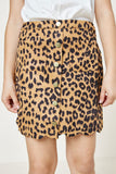 G7231-LEOPARD Button-Down Scallop Leopard Skirt Alternate Angle