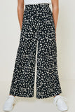 G7239-BLACK Dotted Wide-Leg Pant Front