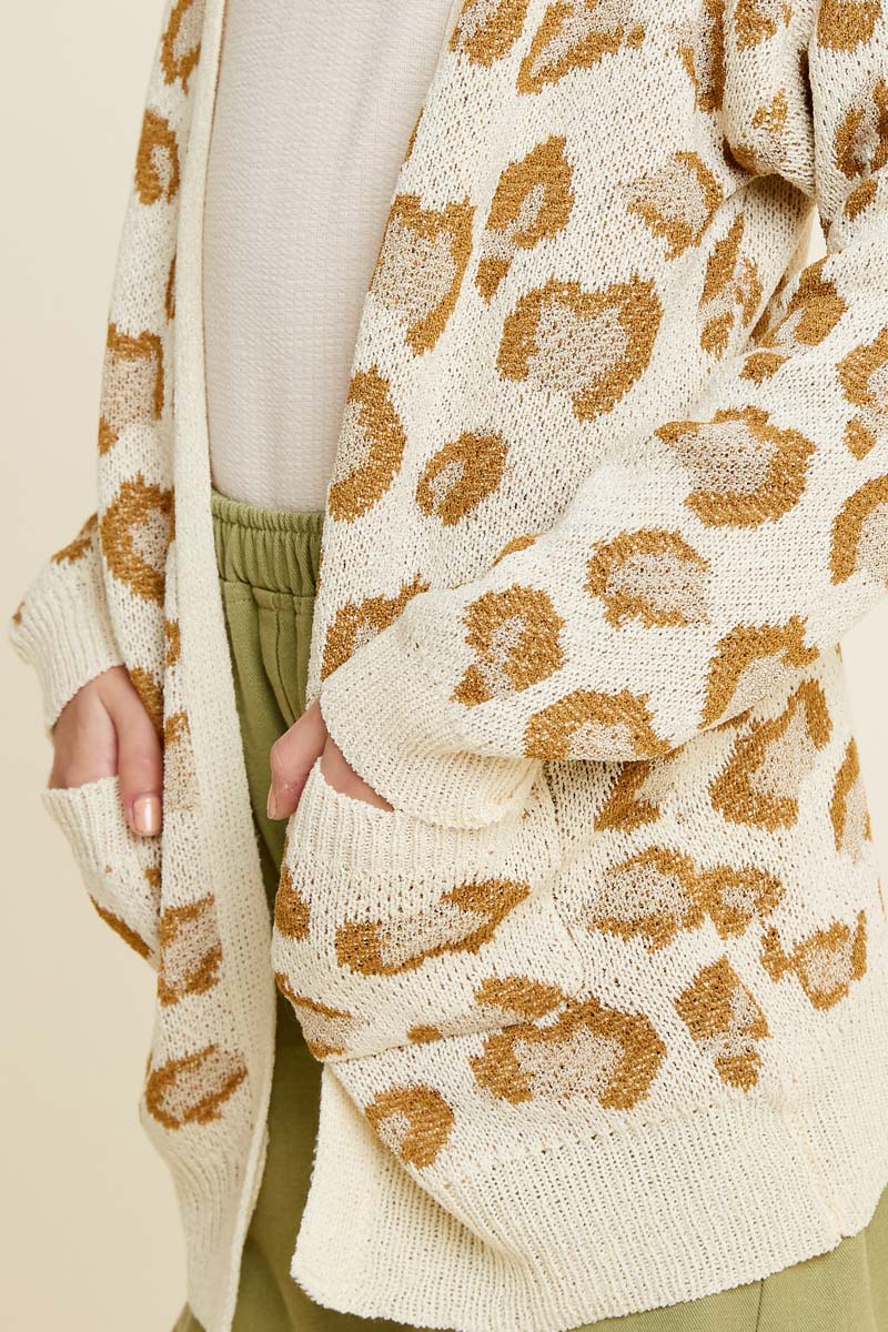Girls Leopard Knit Open Front Cardigan – Hayden Girls