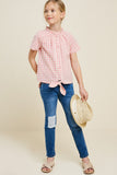 Gingham Button-Down Top