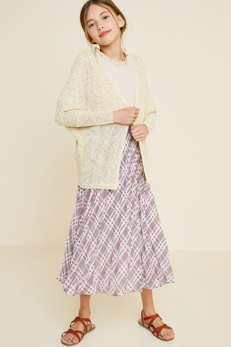 Semi-Sheer Dolman Sleeve Cardigan Sweater