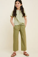 G7659-YELLOW MIX Stripe Twist Hem Top Back Detail